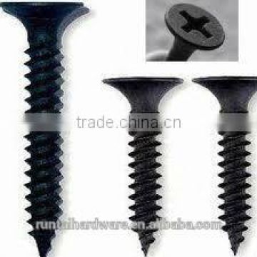 Black plated flat head self tapping screw