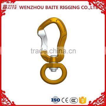 Outdoor Carabiner With Snap Hook With O Ring ,Golden Aluminum Snap Hook,Breakign load 500kg For Luggage Bag