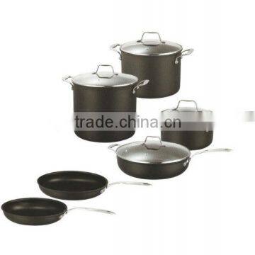 10PCS Aluminium Hard Anodized Non Stick Coating Cookware Set C1107