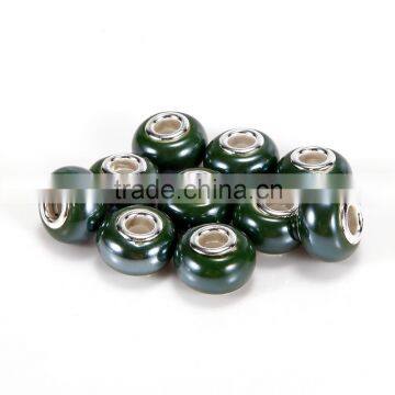 Hot Selling Porcelain 10 pcs Emerald Color Glass Beads Loose Beads