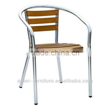 2016 fashion garden aluminium frame outdoor wood chairs