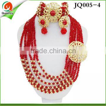 Newest nigerian wedding african beads jewelry sets for women JQ005-4