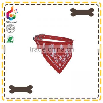 Red adjustable pet triangular bandage leather collar