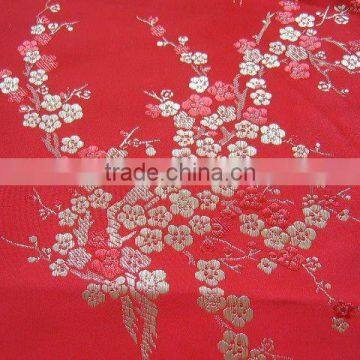 Chinese brocade with wintersweet flower pattern