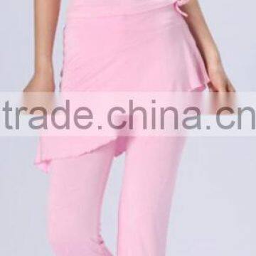 fashion free size pink yoga shirt and pants with nylon spandex