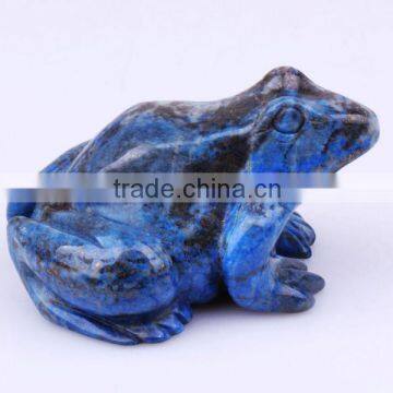 Hot seller natural lapis frog carved gemstone jewelry