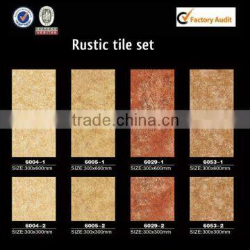 300x300mm rustic floor tile with 300x600 wall tile cutting