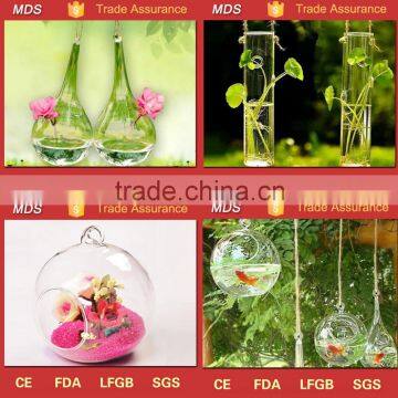 Home Decor Terrarium Glass Hanging Teardrop Shaped Glass Vase photo-3