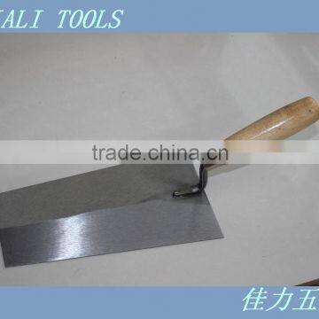 carbon steel bricklaying trowel with wooden handle