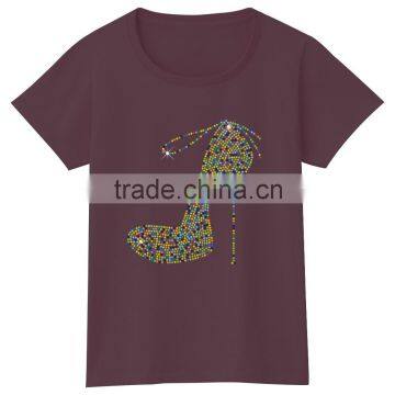 High Heels Short Sleeves Cotton Color Story Girls Tshirt photo-3