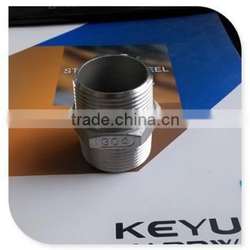 2015 New-style!! EN10241 standard sus304 bspt thread hex nipple 2"