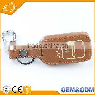 Cheap With Key Ring Carabiner Hook PU 2 Bottons Car Smart Key Holder For Honda photo-2