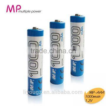 Newest Product!!! MP Rechargeable Battery 1000mAh AAA 1.2v Battery Batteries