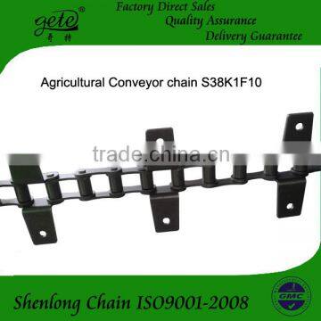 Agricultural conveyor chain with attachments S38K1F10