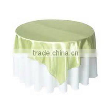 wholesale satin banquet table cloth/ hot sell round satin table overlay