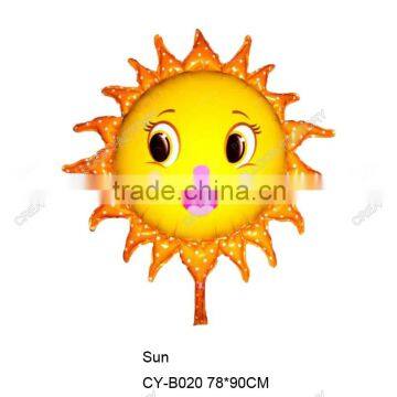 2015 new design sun shaped foil balloons aluminum foil balloons