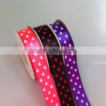 white Polka Dot satin Ribbon of 25mm