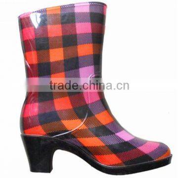 Grid Design Ladies Fashion Gumboots