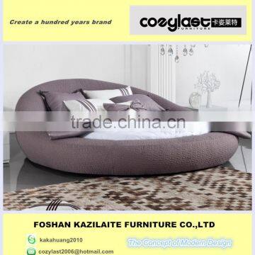 Purple fabric round bed circle bed