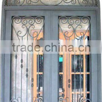 Top-selling hand forging security forged iron door design