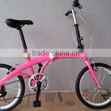 20" pink steel folding bike for girls made in China