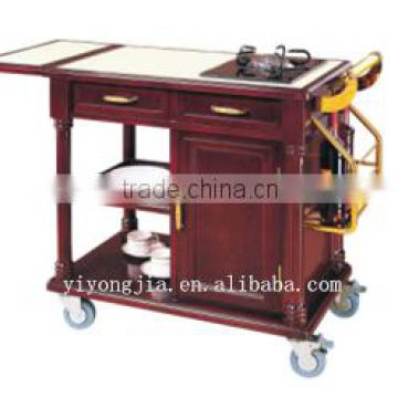 hotel luxury flambe cooking trolley with competetive price