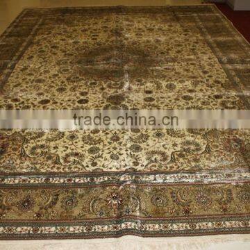 big size persian blooming silk carpet hand knotted silk carpet