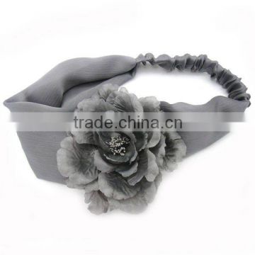 Multicolor Fabric Flower Elastic Headband