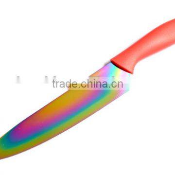 titanium kitchen knives with colored handle