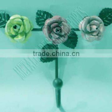 Metal Rose Style Decorative Hooks