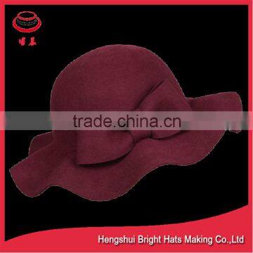 ladies wool felt bowknot hat