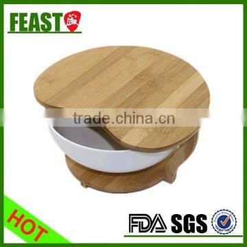 Food Use and Eco-Friendly Feature Ceramic Salad Bowl With Bamboo Shelf Food Storage Bowl 2015 HOT SELLING Salad Bowl photo-2