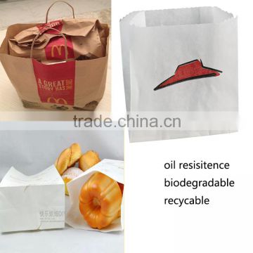 four side sealed kraft paper bag for fast food