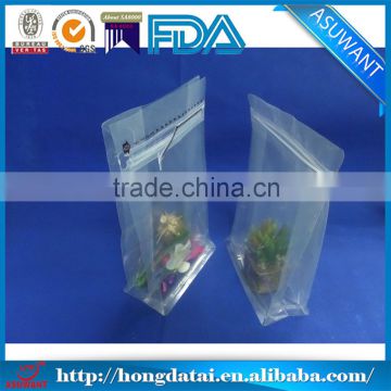 Transparent square bottom bags/Side torn zipper transparent bag/Octagonal sealed transparent bag