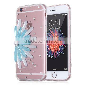 Diamonded Flower Back Cover Mobile Phon Soft TPU Case for Iphone 6/6s
