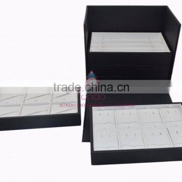 Black Stackable Wooden Jewelry Tray for Ring Pendant Necklace Bangle photo-6