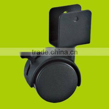 U braket Black furniture PP PA Nylon caster with brake(FC15A)