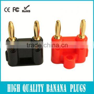 Brass banana connector for Amplifiers & Speakers - 10 Pack (5 Black + 5 Red)