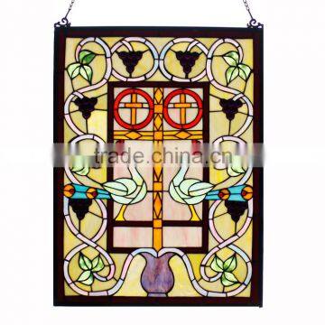 TW1824019, W18"H24" tiffany panel, hanging panel, tiffany windows, stained glass panel, stained glass windows