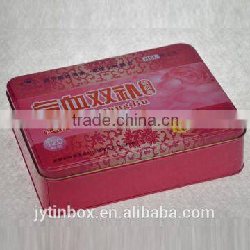 Promotiuonal Size 245x200x65mm wholesale rectangular health health metal tin box for ladies