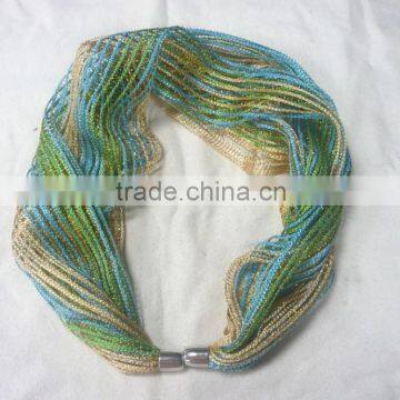 MARDI GRAS SCARF WITH SILVER CLASP