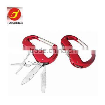 TC474 aluminium hiking carabiner hooks with hand multifunction tools