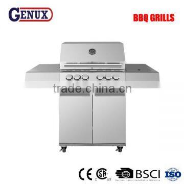 Stainless steel outdoor bbq gas grill with infrared burner and side burner