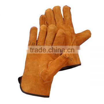 brown cow leather driver work gloves with ce certification