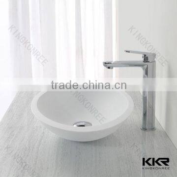 Hot Sale Wall Mounted solid surface Glass TopWash Basin