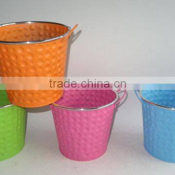 fashion color round shape metal flower pot