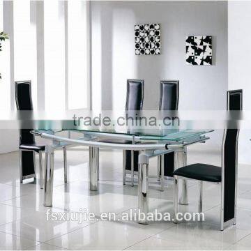 L808B Modern Appearance and Dining Room Furniture Type extension glass dining tables