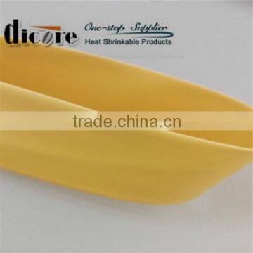 Yellow color 0.8mm halogen free heat shrinkable tube