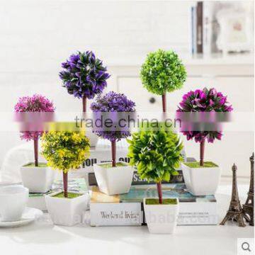 Wholesale Colorful Mini Simulation Plant Pot Grass Ball Tree