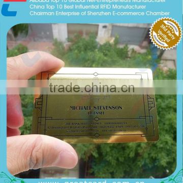 Premium Golden Shiny Brass Hotel Membership Card